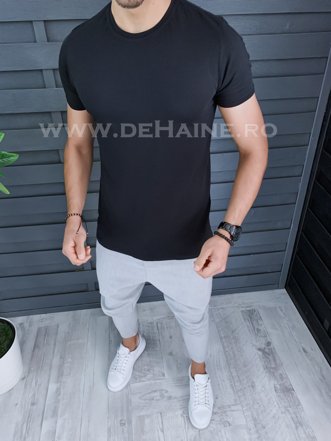 Tricou barbati slim fit negru b1282 p8-4